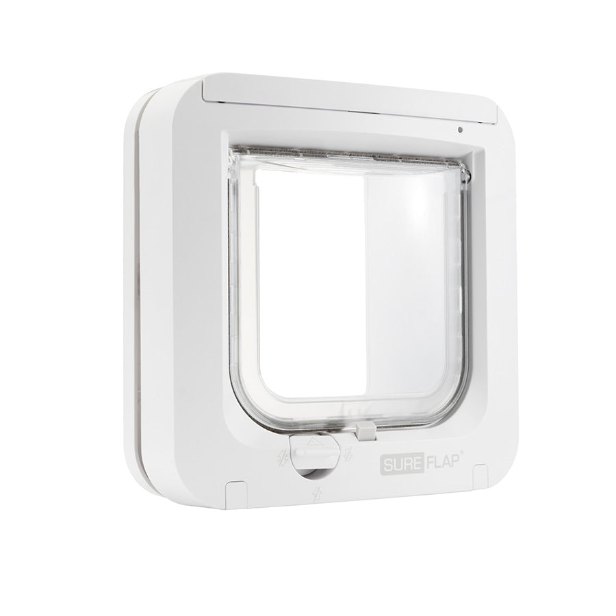 SureFlap Secure Microchip Cat Door – White Small | Smart Selective Entry Cat Flap