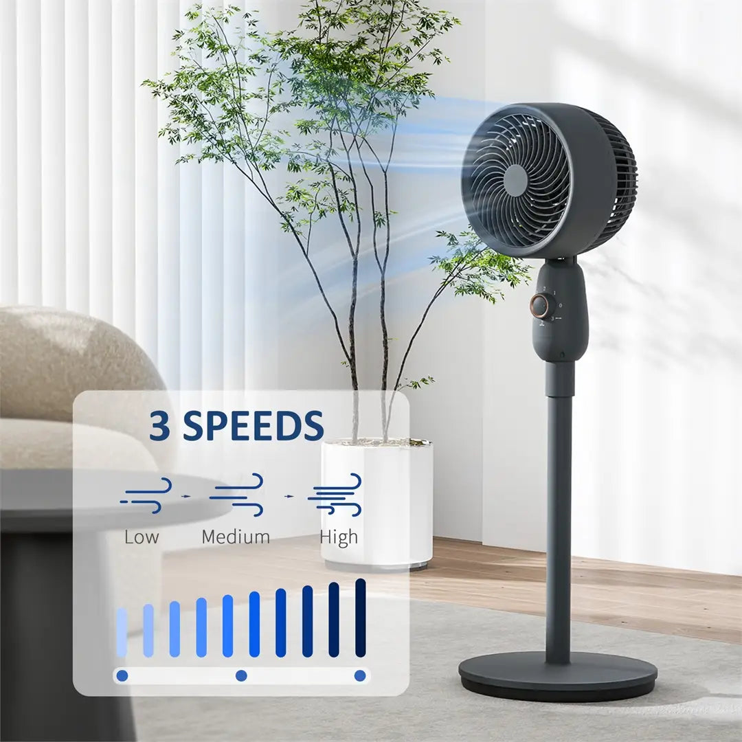 HOMCOM Pedestal Fan Powerful Air Circulator 70° Oscillating 36 Inch Black